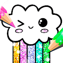 Kawaii Coloring Book Glitter